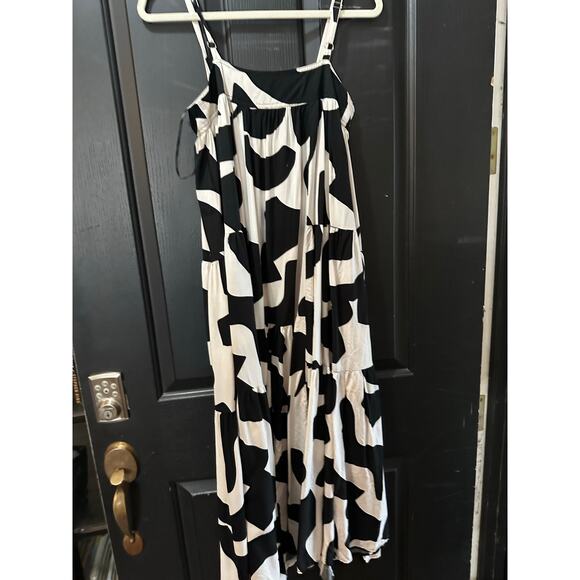 Anthropologie Abel the Label Women's Black White Tiered Jumper Maxi Dress Size M - Picture 5 of 9